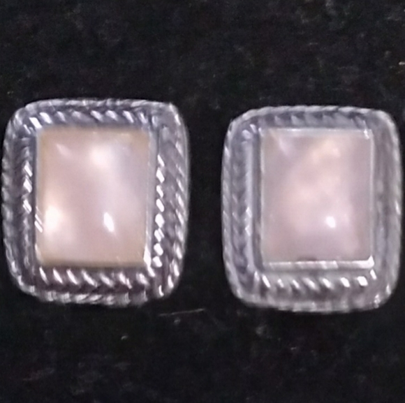 Vintage Jewelry - Vintage Roman Pink Mother of Pearl Earrings